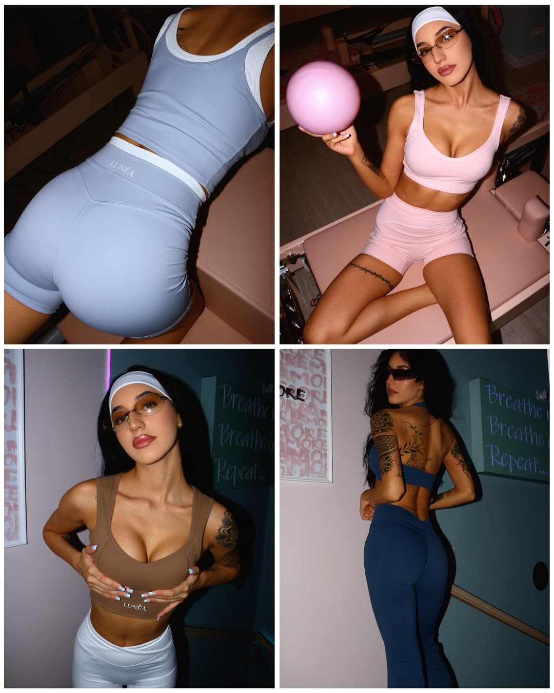 Colecția LUNEA Activewear — patru compleuri din colecția de debut